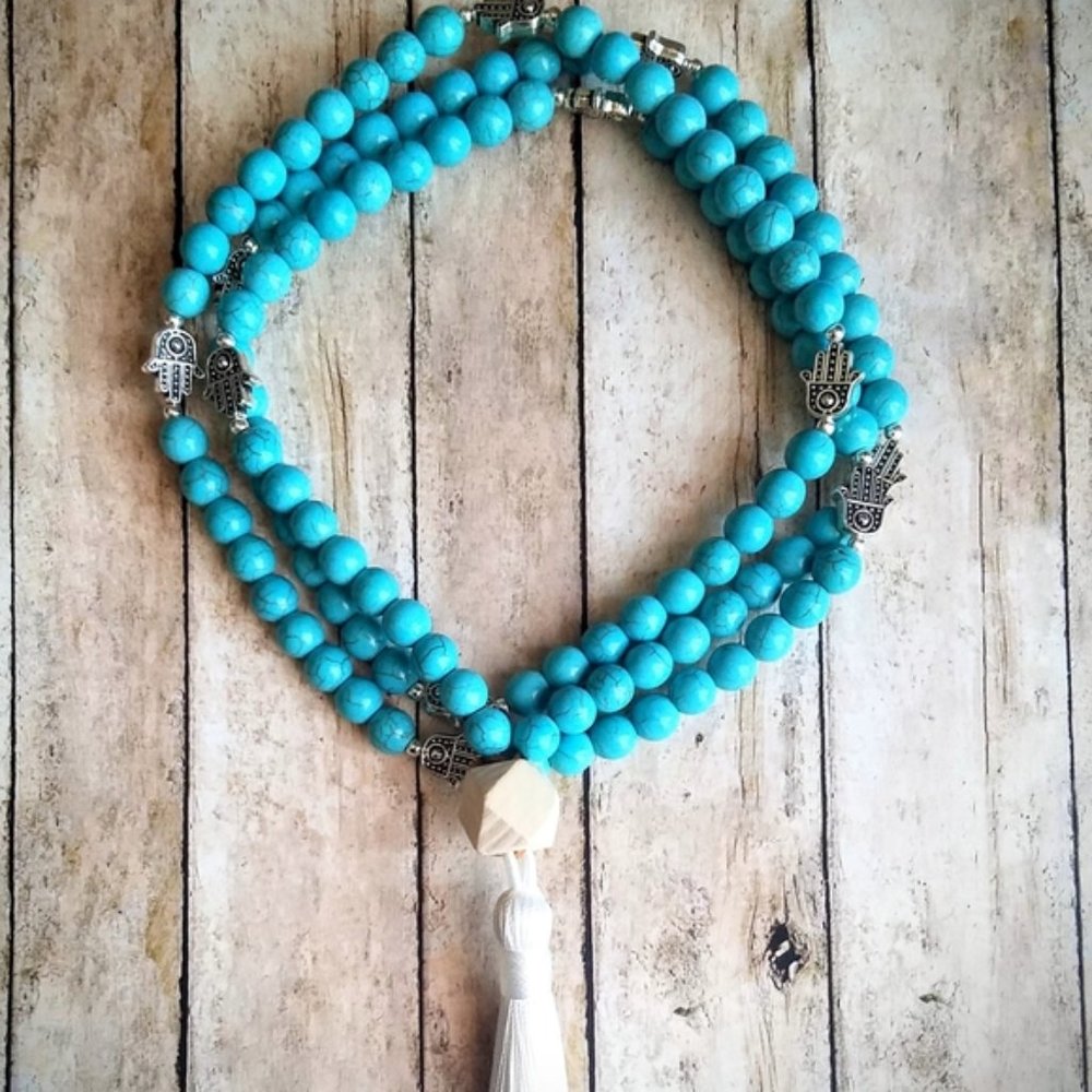 108 Turquoise Mala Neckace